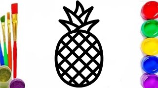 Bolalar uchun ananas rasm chizish / Рисуем ананас для детей / How to draw pineapple for children