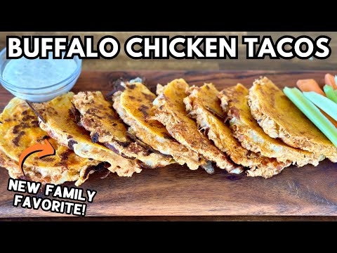 Buffalo Chicken Tacos - Easy Buffalo Chicken Appetizers for BIG GAME