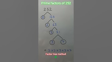 prime factors of 252 by factor tree method 🌲#trending #viral #shorts #maths #ytshorts #explore #most