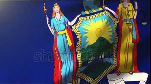 new york flag waving in the wind. Looping sun rises style. Animation loop Stock video by