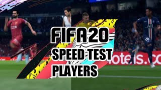 FIFA 20 SPEED TEST PLAYERS