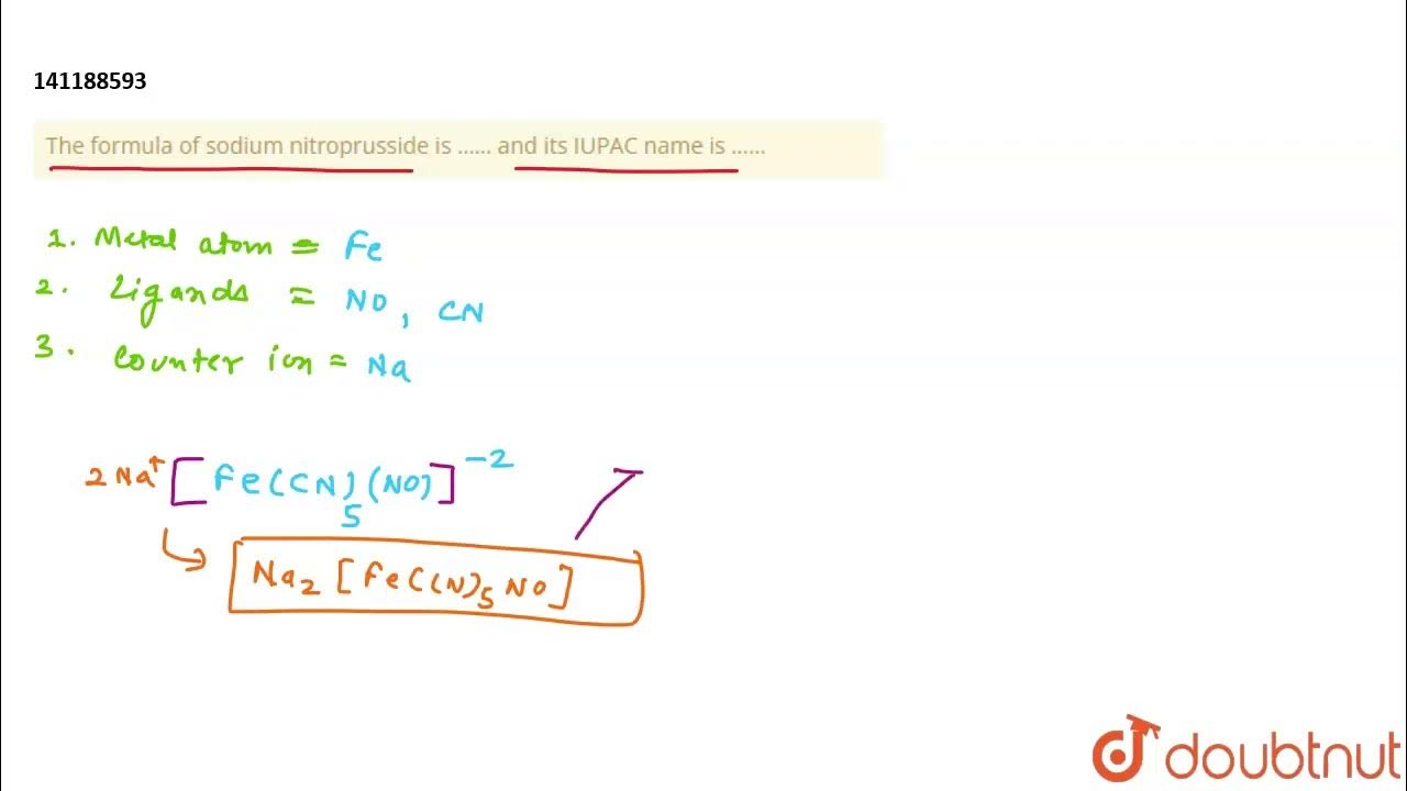 The formula of sodium nitroprusside is …… and its IUPAC name is