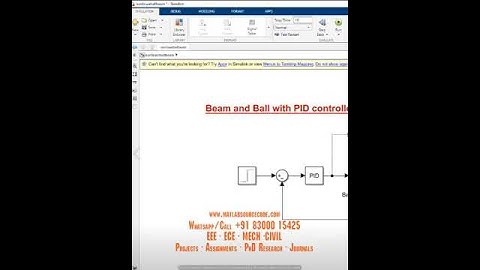 Beam and Ball with PID controller #matlab #simulink #simulation