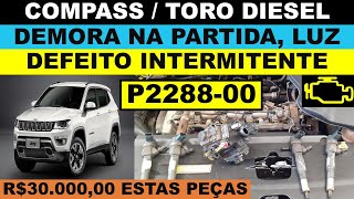 P2288-00 Compass diesel pressão alta no injetor de combustível Toro Renegade Commander bico bomba