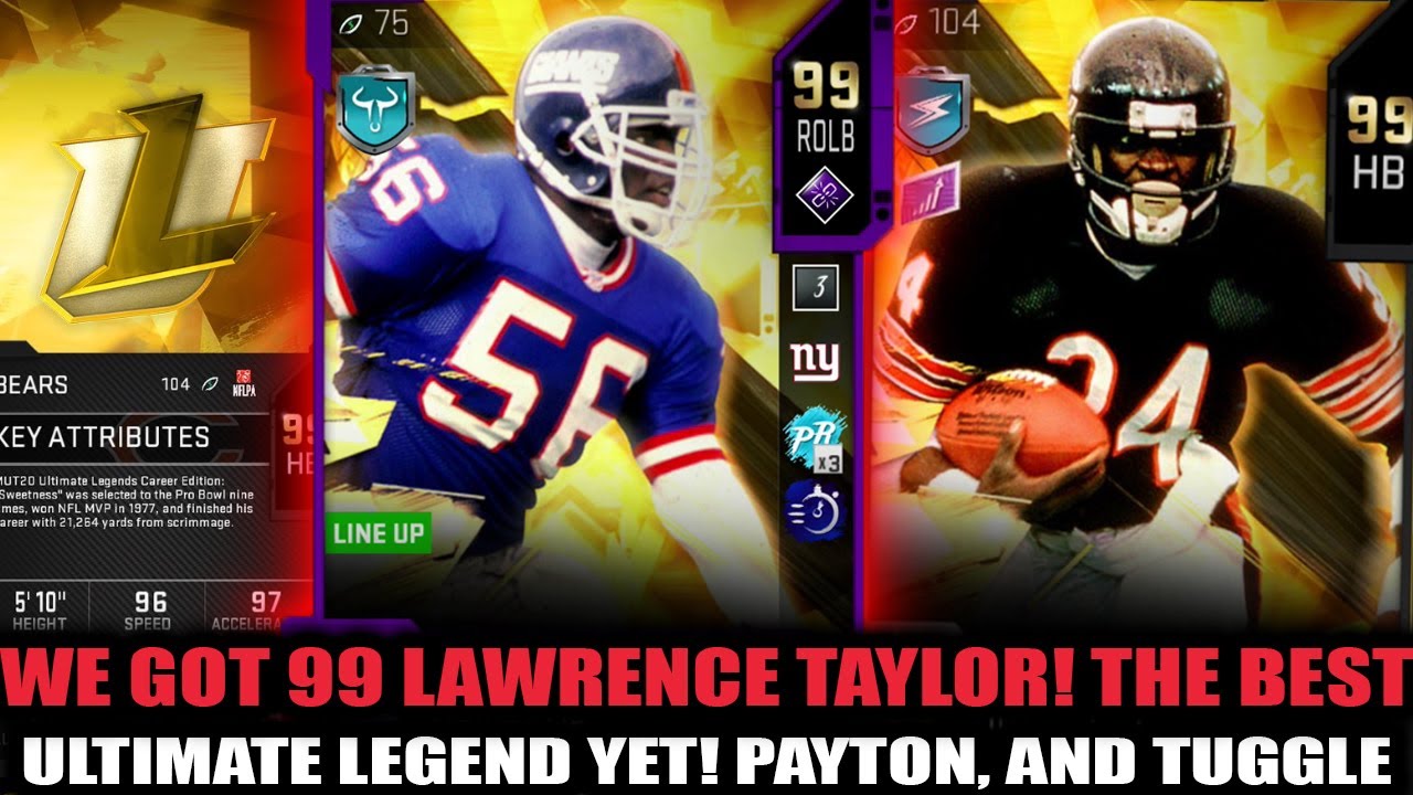 WE GOT 99 UL LAWRENCE TAYLOR! THE BEST UL YET! 99 PAYTON IS A GT! 99 TUGGLE! | MADDEN 20