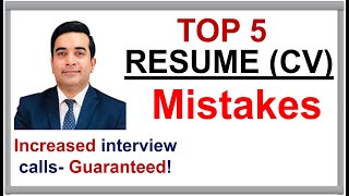 Top 5 Resume Mistakes You Need to Avoid | Top 5 CV Mistakes | Urdu\Hindi | Waqas Shabbir Siyal