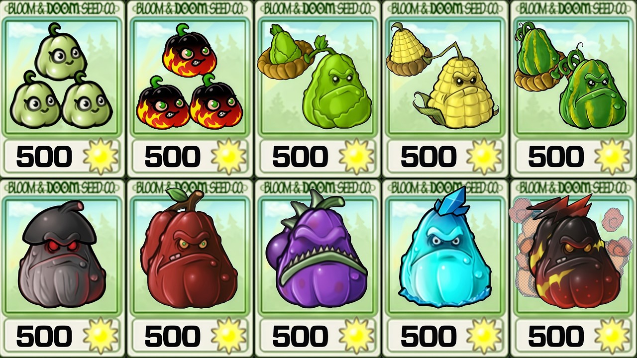 PVZ Fusion 3.4 Challenge - All SQUASH Plants Fusion Showcase!!