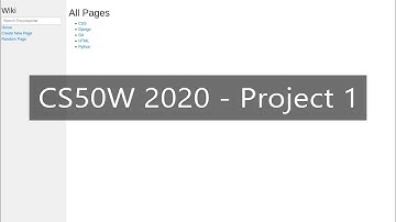 CS50W (2020 version) - Project 1