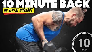 10 Min No Repeat Back Workout (works even with light dumbbells)