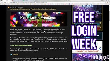 FFXIV 2.51 0553 Free Login Week 27 Feb - 09 Mar 2015