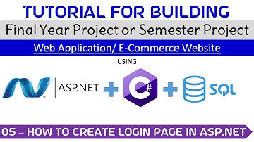05 - How to create Login Page in ASP.NET  #loginpage #asp #aspdotnet #visualstudio