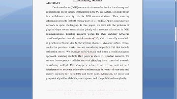 Secrecy Ensured Socially-Aware Resource Allocation in D2D Communications-IEEE projects 2019-20