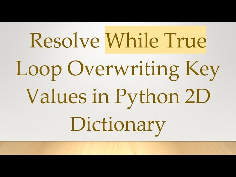 Resolve While True