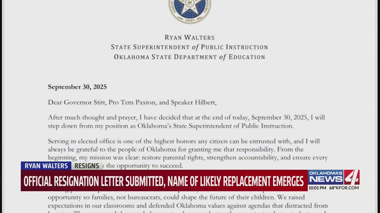 Official resignation letter, submitted, name of likely replacement emerges