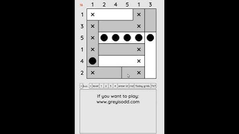 Grey is Odd - Today grids. Solution level 1 6X6 dated 04-22-2024 #logicpuzzles #logicgames  #games