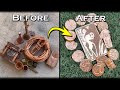 Casting A COPPER & BRASS Joker Playing Card & Custom Coins From Scrap Metal - Mixed Metal Casting