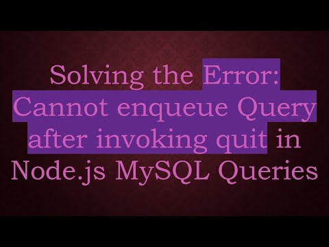 Solving the Error: