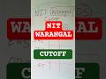 ⚡NIT WARANGAL Cutoff Closing Percentile #nitwarangal #jeemains2026 #nit