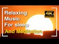 4K UHD Relaxing music for deep sleep, and meditation with sunset scenes and views of space