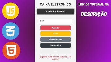 Simulador de Caixa Eletrônico feito com HTML, CSS e JavaScript