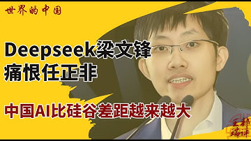 Deepseek梁文锋痛恨任正非，中国AI比硅谷差距越来越大|《#世界的中国》（202508198B）