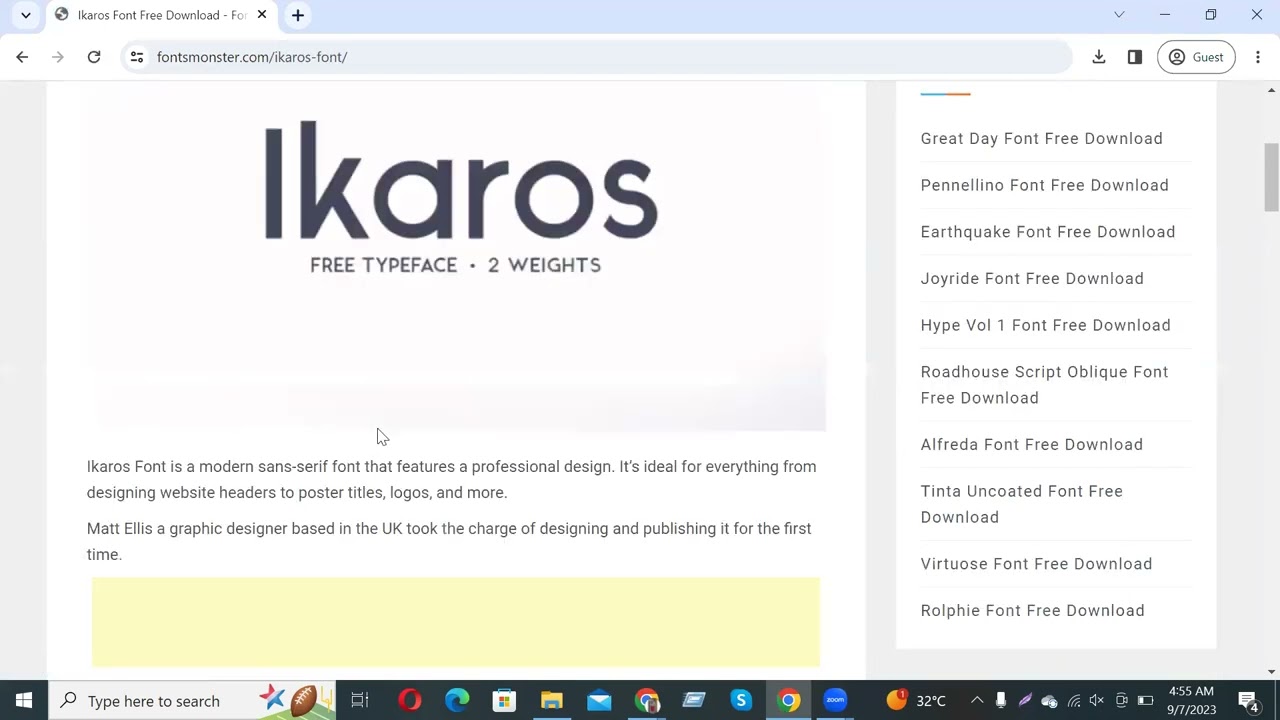 How to Download and Install Ikaros Font Free Download  in Adobe Photoshop 