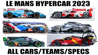 Le Mans Hypercar 2023  All Teams/Cars/Specs FIA WEC LMH  Ferrari 499p, Peugeot 9X8, SCG 007, GR010