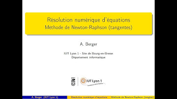 Résolution numérique d
