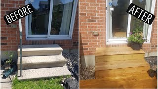 Concrete Stairs Makeover With Wood Decking