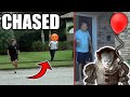 DING DONG DITCH WITH RED BALLOON PRANK! *CHASED* (Part 2)
