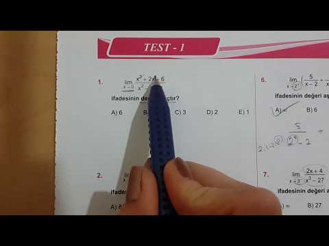 Karekök YKS (LYS) Matematik LİMİT Test 1 Anlatımlı Çözümleri