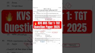 🔥 KVS NVS Tier 1 TGT Paper 2025 Important Questions