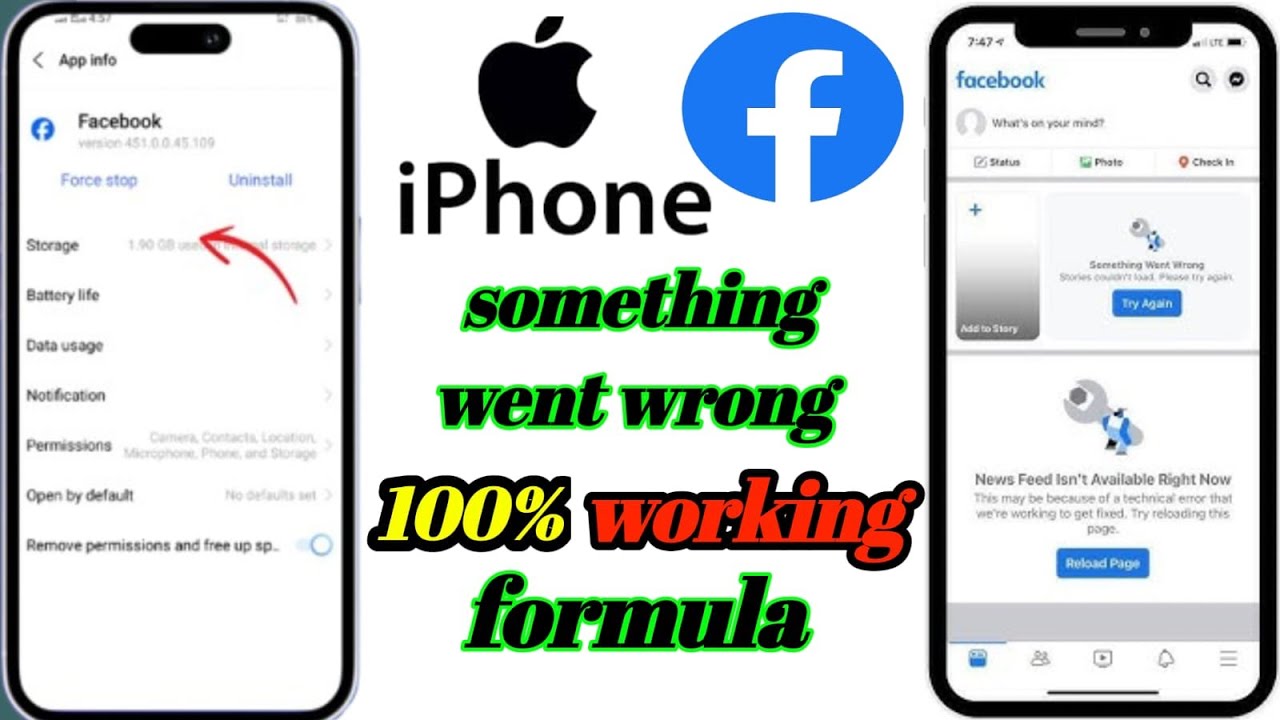 How to fix Facebook something went wrong iPhone - YouTube