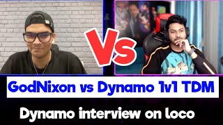 hydra Dynamo vs godNixon 1v1 tdm 😳 || Dynamo gaming interview
