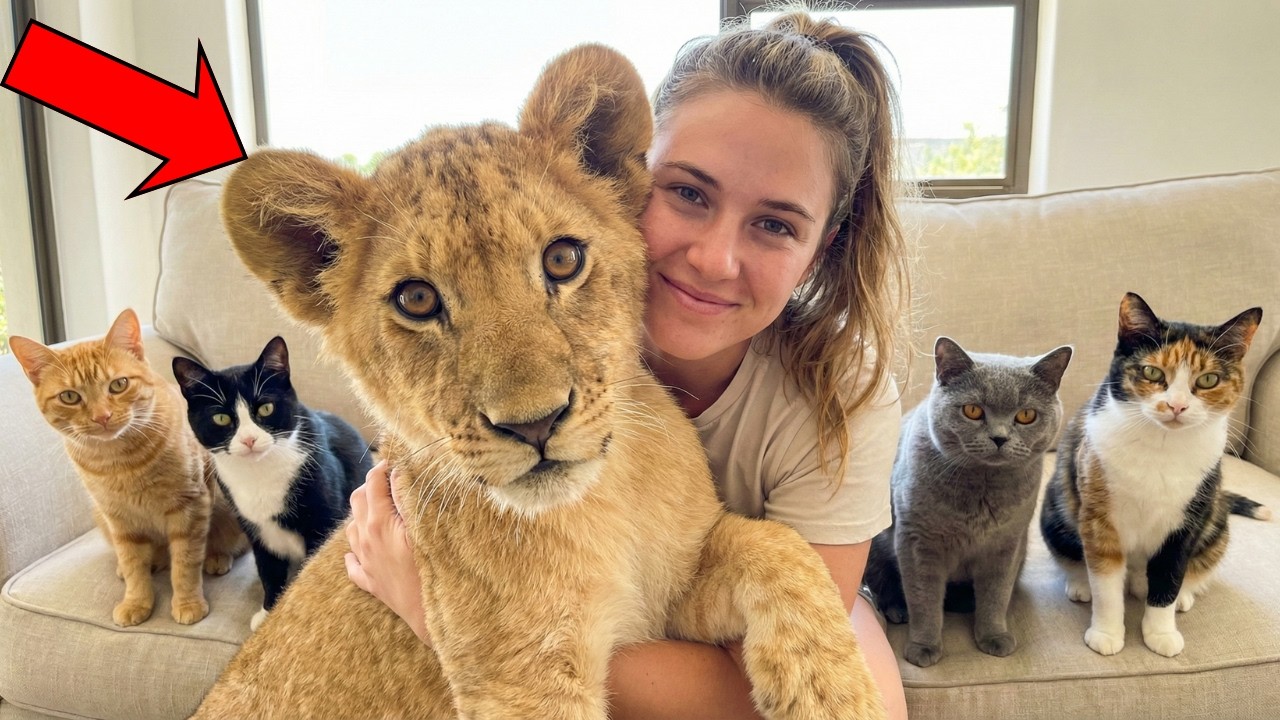 I Found a LION Cub… My FOUR Cats Raised Him…