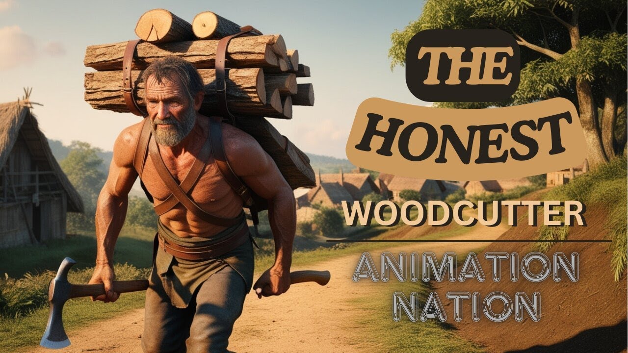 The honest woodcutter | Animated moral story | inspiring stories ...
