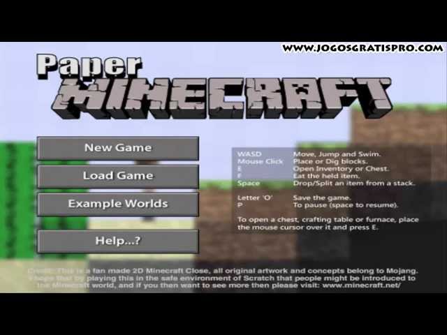 Paper Minecraft em Jogos na Internet