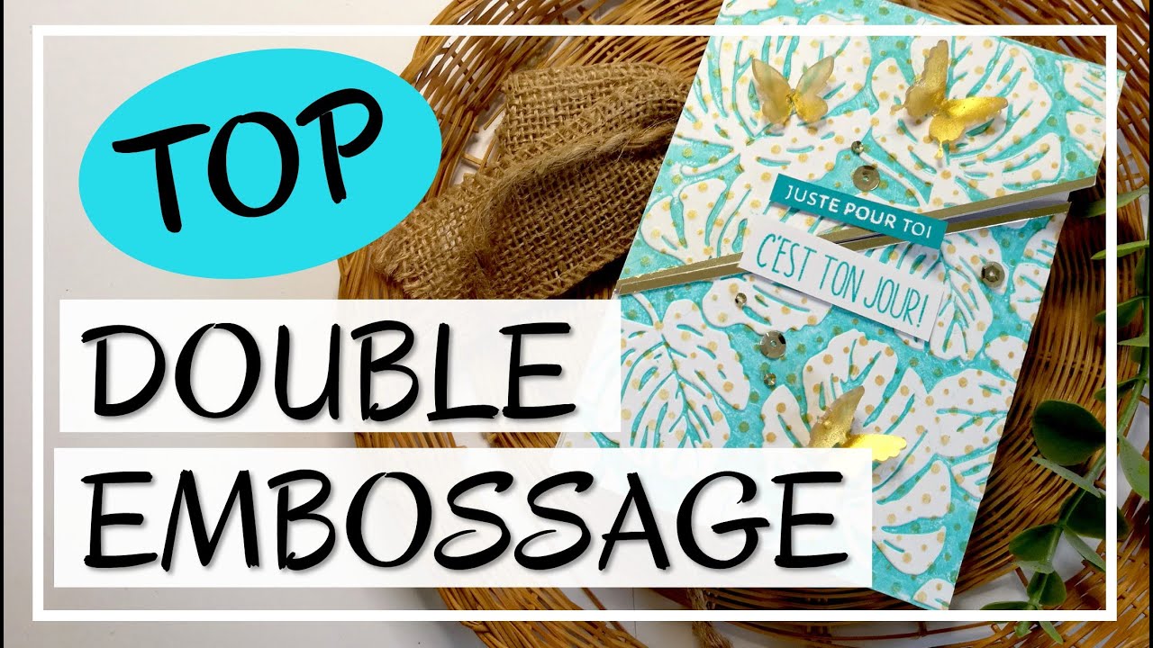 OUVERTURE DIAGONALE ORIGINALE !! ET aussi DOUBLE EMBOSSAGE ! Tuto Carterie DIY Scrapbooking