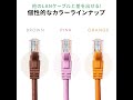 LANケーブル（カテゴリー6 ツメ折れ防止カバー付き 1000Mbps 変わった色 ブラウン ピック オレンジ）500-LAN6Tseries