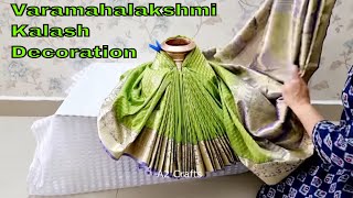 Quick & Easy Varamahalakshmi Saree draping Alankaram || How to drape Saree for Varalakshmi