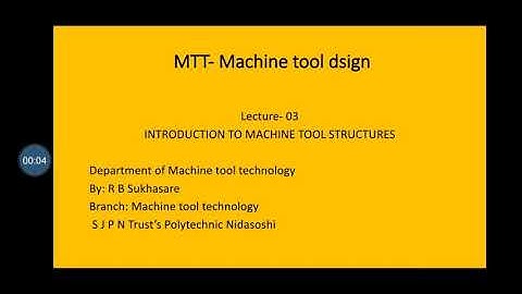 Introduction to machine tool structures
