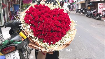 HOA HỒNG HÌNH TRÁI TIM(99 BÔNG HỒNG)-GIÁ 1,8 TRIỆU LỄ 8/3