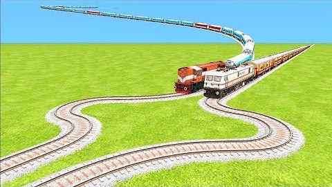 2 TRAINS CROSSING ON BUMPY FORKED RAILROAD CROSSING | Train Simulator 2022 #railroad wdm3