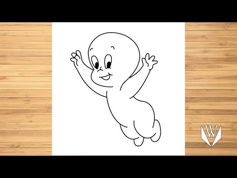 Как нарисовать Каспер шаг за шагом, Easy Draw | Скачать бесплатно раскраски