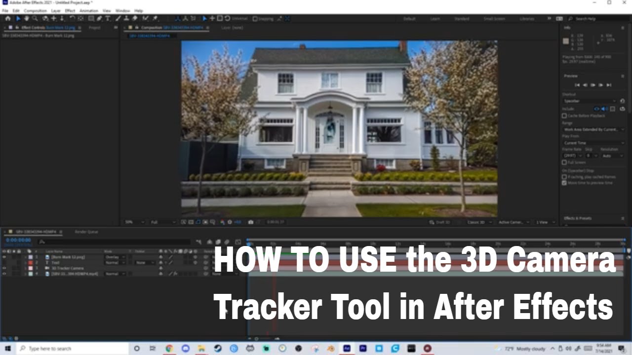 How to use the 3D Camera Tracker tool in After effects - YouTube