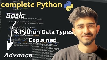 Python Tutorial #4| Data Types in Python | Python Tutorial for Beginners