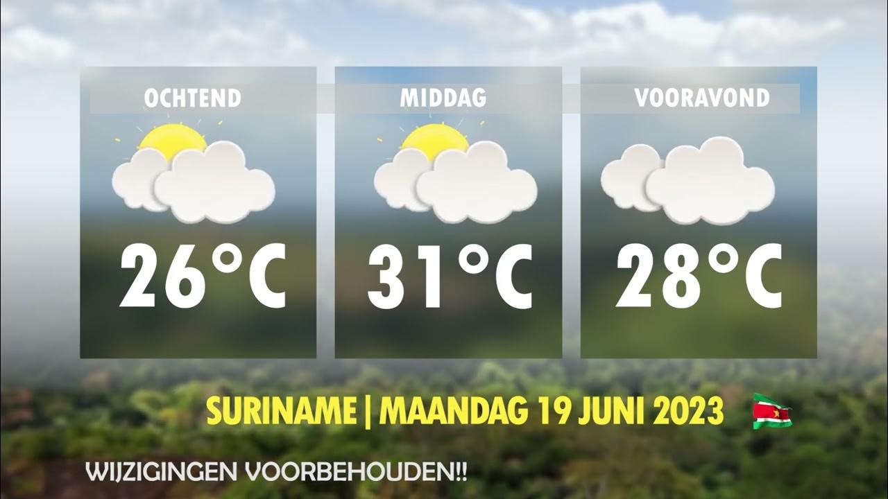 Dit is de weersverwachting voor vandaag Maandag 19 Juni 2023Wijzigingen