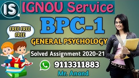BPC-1 Solved Assignment|| English Medium||2020-21||For July 2020 & January 2021 Session