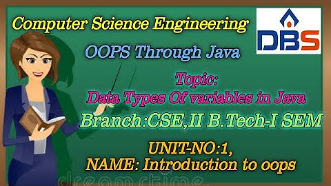 DBS -TYPES OF VARIABLES IN JAVA,UNIT-1: INTRODUCTION TO OOPS,CSE II YEAR-1st SEM,OOPS THROUGH JAVA