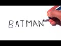 DRAWING BATMAN from the WORD "BATMAN"! (SATISFYING)